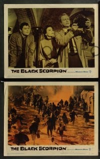 1w718 BLACK SCORPION 3 LCs '57 Richard Denning & Mara Corday hunt a wacky monster!