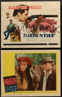1w149 FLAMING STAR 8 LCs '60 cowboy Elvis Presley, Barbara Eden, Dolores Del Rio, John McIntire!
