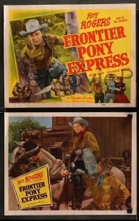 1w641 FRONTIER PONY EXPRESS 4 LCs R48 cool western cowboy images of Roy Rogers, Mary Hart!