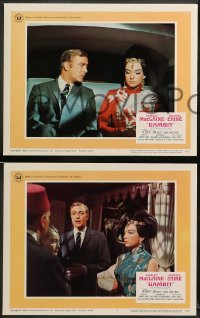 1w163 GAMBIT 8 LCs '67 many great images of sexy Shirley MacLaine & Michael Caine, crime comedy!