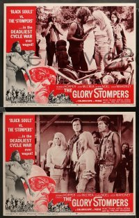 1w507 GLORY STOMPERS 7 LCs '67 AIP biker, Dennis Hopper, wild image of bikers on the rampage!