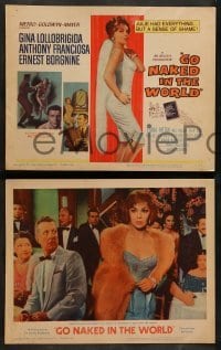 1w172 GO NAKED IN THE WORLD 8 LCs '61 sexy Gina Lollobrigida, Tony Franciosa, Ernest Borgnine!