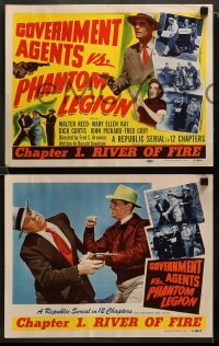 1w174 GOVERNMENT AGENTS VS. PHANTOM LEGION 8 chapter 1 LCs '51 Walter Reed in Republic serial!
