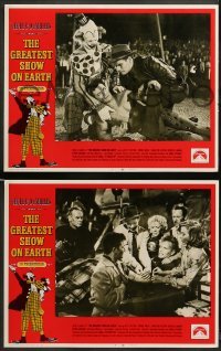 1w178 GREATEST SHOW ON EARTH 8 LCs R70s Cecil B. DeMille circus classic, Cornel Wilde!