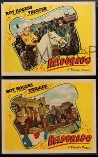 1w651 HELDORADO 4 LCs '46 Roy Rogers, Dale Evans, Trigger & Gabby, Heldorado-bound for adventure!