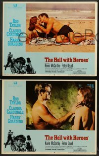 1w190 HELL WITH HEROES 8 LCs '68 Rod Taylor, super sexy Claudia Cardinale!