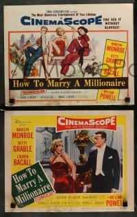 1w198 HOW TO MARRY A MILLIONAIRE 8 LCs '53 sexy Marilyn Monroe, Betty Grable & Lauren Bacall!