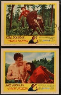 1w656 INDIAN FIGHTER 4 LCs '55 great images of tough cowboy Kirk Douglas and pretty Elsa Martinelli