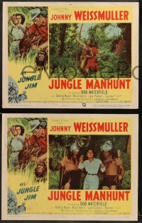 1w229 JUNGLE MANHUNT 8 LCs '51 Johnny Weissmuller as Jungle Jim, safari into savagery!