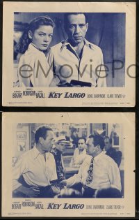 1w233 KEY LARGO 8 LCs R53 Humphrey Bogart, Lauren Bacall, Edward G. Robinson, John Huston film noir