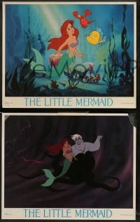 1w248 LITTLE MERMAID 8 LCs '89 Disney underwater cartoon, cool images of Ariel & cast!