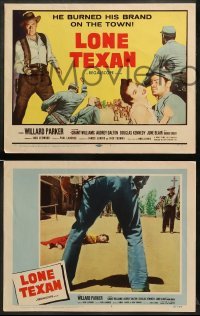 1w254 LONE TEXAN 8 LCs '59 Texas cowboy Willard Parker, sexy Audrey Dalton!
