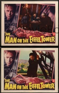 1w758 MAN ON THE EIFFEL TOWER 3 LCs '49 Charles Laughton, Franchot Tone, Wallace, cool film noir!