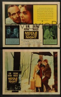 1w277 MIDDLE OF THE NIGHT 8 LCs '59 sexy young Kim Novak is involved with much older Fredric March!