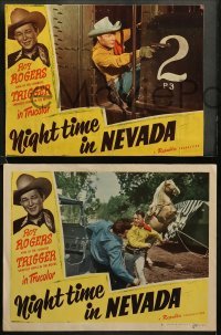 1w668 NIGHT TIME IN NEVADA 4 LCs '48 western cowboy Roy Rogers with Adele Mara, Andy Devine!