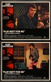1w326 PLAY MISTY FOR ME 8 LCs '71 classic Clint Eastwood, Jessica Walter, an invitation to terror!