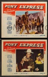 1w553 PONY EXPRESS 6 LCs '53 Charlton Heston as Buffalo Bill with Rhonda Fleming & Jan Sterling!