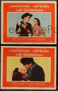 1w341 RAINMAKER 8 LCs '56 great images of Burt Lancaster & Katharine Hepburn!