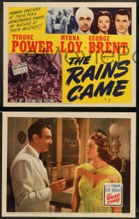 1w342 RAINS CAME 8 LCs R43 Myrna Loy, Tyrone Power w/ turban, George Brent, disaster in India!