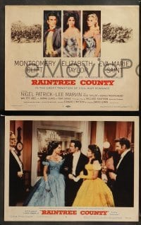 1w343 RAINTREE COUNTY 8 LCs '57 Montgomery Clift, Elizabeth Taylor & Eva Marie Saint!