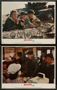 1w347 RED DAWN 8 LCs '84 Swayze, Howell, Sheen, Grey, with cool deleted McDonald's scenes!