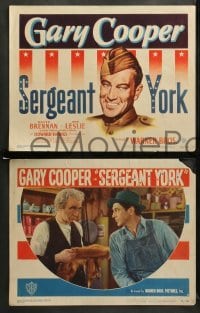 1w373 SERGEANT YORK 8 LCs R49 World War I's most decorated soldier Gary Cooper & Brennan!
