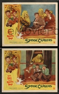 1w396 SPOOK CHASERS 8 LCs '57 Huntz Hall and the Bowery Boys, cool wacky horror border art!