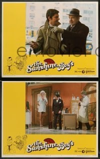 1w406 SUNSHINE BOYS 8 LCs '75 Hirschfeld border art, George Burns, Walter Matthau & Lee Meredith!