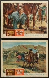 1w687 TALL MAN RIDING 4 LCs '55 cool images of tough cowboy Randolph Scott!