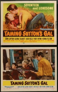1w409 TAMING SUTTON'S GAL 8 LCs '57 Lupton, Gloria Talbott, she's seventeen & lonesome!