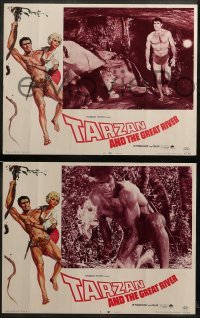1w410 TARZAN & THE GREAT RIVER 8 LCs '67 Mike Henry in the title role with sexy Diana Millay!