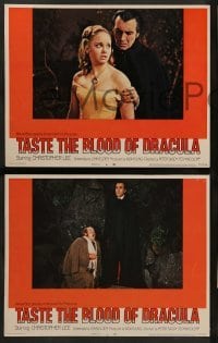1w688 TASTE THE BLOOD OF DRACULA 4 LCs '70 great images of vampire Christopher Lee, Hammer horror!