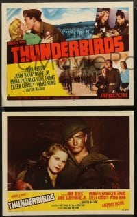 1w438 THUNDERBIRDS 8 LCs '52 John Derek & John Barrymore had nothing to lose but their lives!