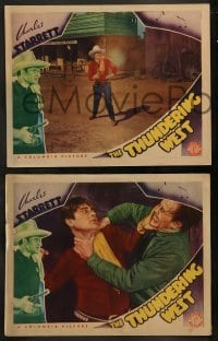1w567 THUNDERING WEST 6 LCs '39 great cowboy wesern images of Charles Starrett, Iris Meredith!