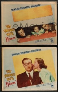 1w794 TROUBLE WITH WOMEN 3 LCs '46 great images of Ray Milland, Teresa Wright, Brian Donlevy!