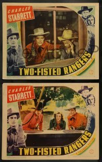 1w800 TWO-FISTED RANGERS 3 LCs '39 Charles Starrett, sexy Iris Meredith, Dick Curtis, poker scene!