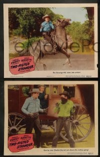 1w615 TWO-FISTED STRANGER 5 LCs '46 Charles Starrett as the Durango Kid, Smiley Burnette!