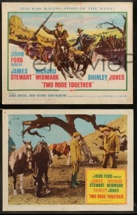 1w452 TWO RODE TOGETHER 8 LCs '61 James Stewart & Richard Widmark, directed by John Ford!
