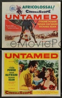 1w456 UNTAMED 8 LCs '55 Tyrone Power & Susan Hayward in Africa with native tribe!