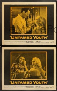 1w457 UNTAMED YOUTH 8 LCs '57 images of John Russell, sexy bad Mamie Van Doren & sexy girls!