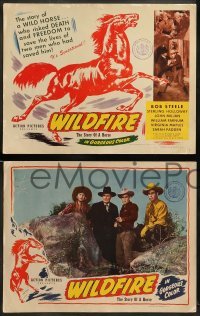 1w476 WILDFIRE 8 LCs '45 story of an amazing wild horse, Bob Steele, Holloway, border art!
