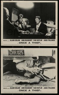 1x824 ONCE A THIEF 4 English FOH LCs '65 great images of Alain Delon, Van Heflin, Jack Palance!