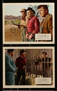 1x128 RETURN OF THE SEVEN 5 color English FOH LCs '67 Yul Brynner, Robert Fuller, western sequel!