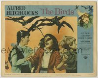 1y211 BIRDS LC #3 '63 Alfred Hitchcock, wonderful close image of terrified kids attacked by birds!