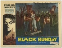 1y179 BLACK SUNDAY signed LC #3 '61 by Barbara Steele, who's being tired up by hooded cultists!