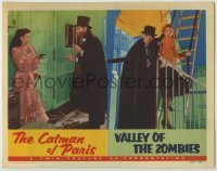 1y118 CATMAN OF PARIS/VALLEY OF THE ZOMBIES LC '56 cool monster double-bill with split image!