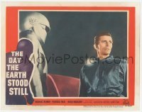 1y072 DAY THE EARTH STOOD STILL LC #7 '51 great close up of Michael Rennie standing by Gort!