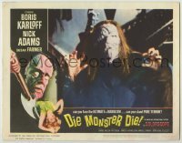 1y226 DIE, MONSTER, DIE LC #5 '65 c/u of deformed monster, Boris Karloff in border, H.P. Lovecraft