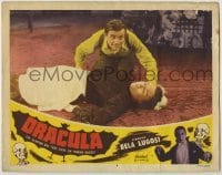 1y015 DRACULA LC #6 R51 Tod Browning, c/u of crazed Dwight Frye kneeling over unconscious maid!