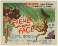 1y153 FIEND WITHOUT A FACE TC '58 giant brain & sexy girl in towel, mad science spawns evil!